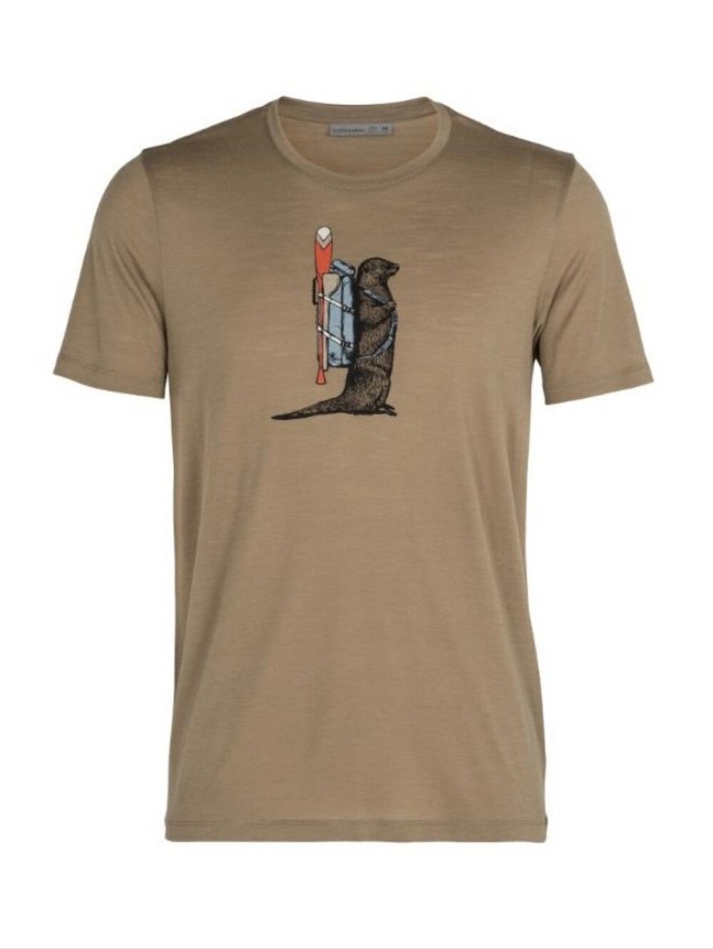 Icebreaker Mens Tech Lite Otter Paddle Crew Size Small Merino Wool